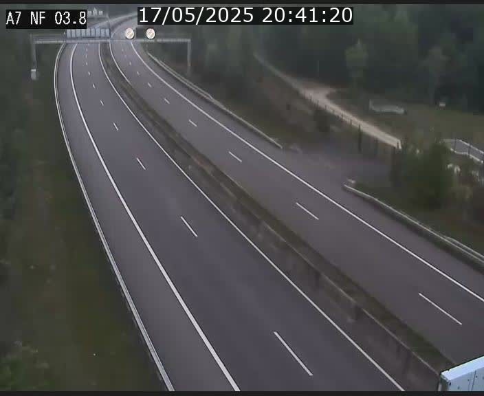 Webcam autoroute A7 au Luxembourg à la sortie du Tunnel Stafelter vers le Nord