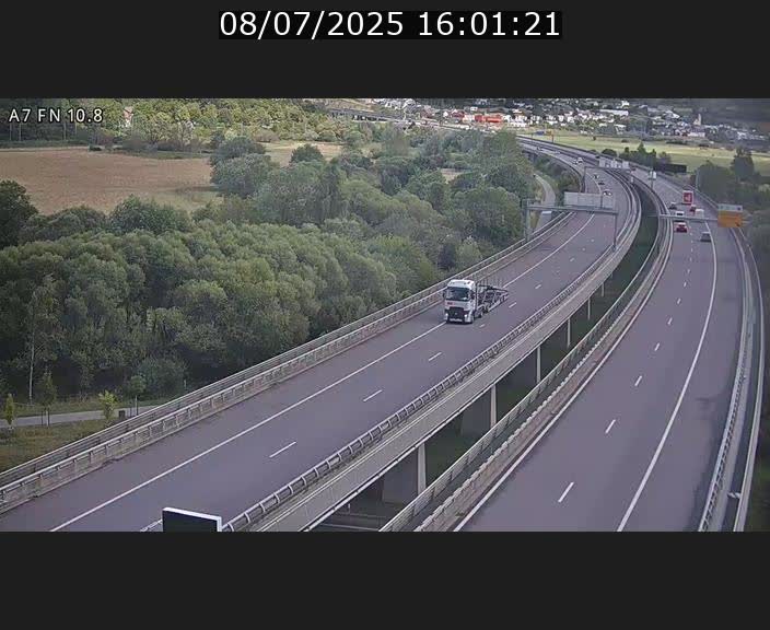 Caméra trafic Luxembourg - A7, Tunnel Gousselerbierg, sortie sud, direction rond-point Lorentzweiler (BK 10.8)