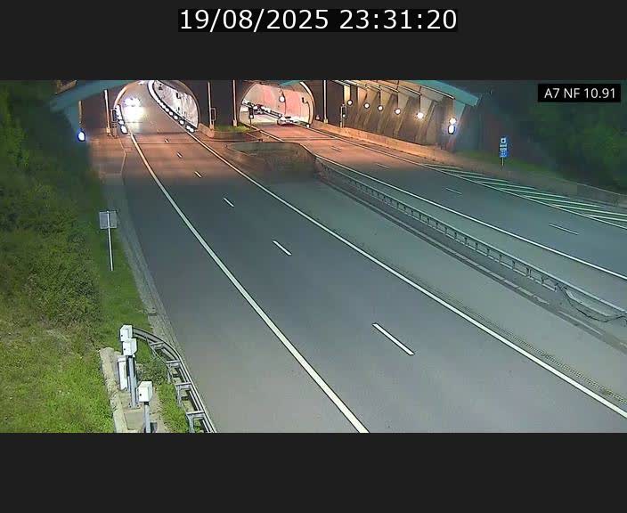 Caméra trafic Luxembourg - A7, Tunnel Gousselerbierg, entrée sud, direction Mersch