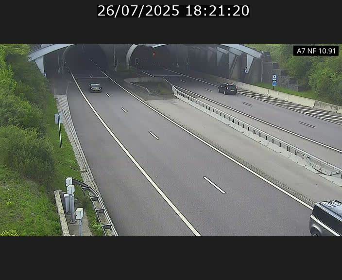 Caméra trafic Luxembourg - A7, Tunnel Gousselerbierg, entrée sud, direction Mersch