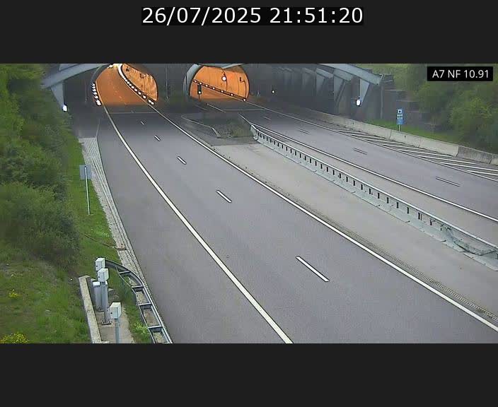 Caméra trafic Luxembourg - A7, Tunnel Gousselerbierg, entrée sud, direction Mersch