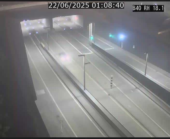 Webcam sur la route de contournement d'Esch-Belval avant le tunnel Central Gate au niveau de la porte de France et du radar fixe