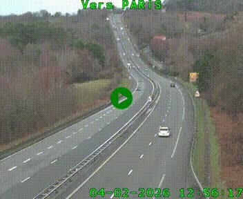 Caméra routière sur l'autoroute A20 à Bessines-sur-Gartempe. Vue orientée vers Paris