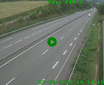 Caméra routière sur l'autoroute A20 à Saint-Hilaire-Bonneval, au sud de Limoges. Vue orientée vers Paris