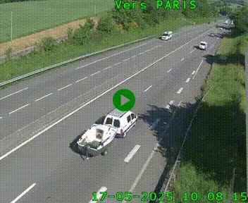 Caméra routière sur l'autoroute A20 à Saint-Hilaire-Bonneval, au sud de Limoges. Vue orientée vers Paris