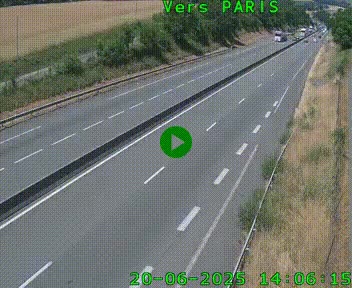 Caméra routière sur l'autoroute A20 à Saint-Hilaire-Bonneval, au sud de Limoges. Vue orientée vers Paris