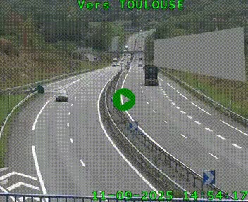 Caméra routière sur l'autoroute A20 à Noailles, en périphérie de Brive-la-Gaillarde. Vue orientée vers Toulouse