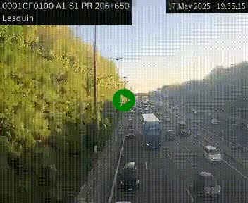 Webcam autoroute A1 à hauteur de Lesquin. Vue orientée vers Lille