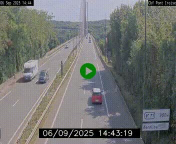 Webcam sur la N165 après le Pont de l'Iroise, à l'entrée de Brest