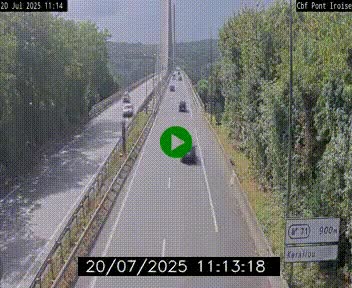 Webcam sur la N165 après le Pont de l'Iroise, à l'entrée de Brest