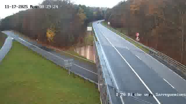Webcam sur la D620, sur le contournement de Bitche. Vue orientée vers Sarreguemines