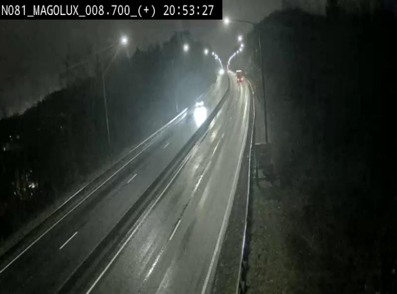 Webcam sur la N81 (E411) à hauteur de la jonction avec la N883. Vue orientée vers Longwy