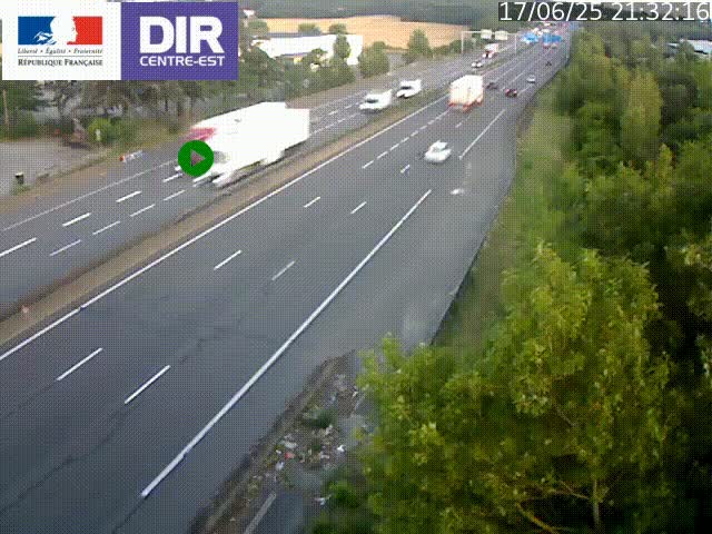 Caméra de circulation à Saint-Priest à la jonction entre l'A43 et l'A46 en direction de Marseille