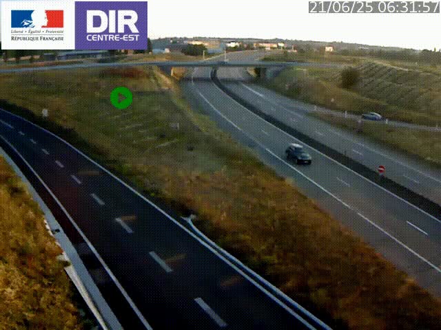 Webcam sur le contournement de Valence, sur la Nationale 7, caméra orientée vers Lyon