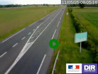 Webcam routière sur la RN7 à hauteur de Toulon-sur-Allier, entre Moulins et Vichy