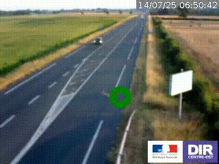 Webcam routière sur la RN7 à hauteur de Toulon-sur-Allier, entre Moulins et Vichy