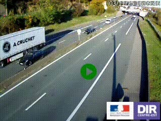 Caméra autoroutière sur l'A47 à hauteur de Givors, a proximité de Lyon. La webcam est orientée vers Lyon