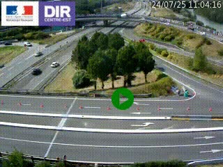 Webcam traffic à Grenoble-sud sur l'autoroute A480. Vue orientée vers l'entrée et la sortie de Grenoble