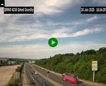 Webcam routière sur N338 à hauteur de Grand-Quevilly en périphérie de Rouen. Vue orientée vers Rouen