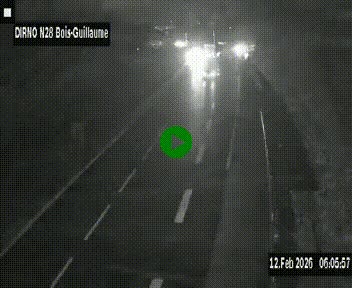 Webcam routière à hauteur de Bois-Guillaume en périphérie de Rouen. Vue orientée vers Rouen