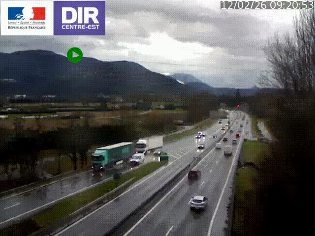 Caméra trafic à Meylan sur la Rocade-Sud de Grenoble en direction d'Aix-en-Provence