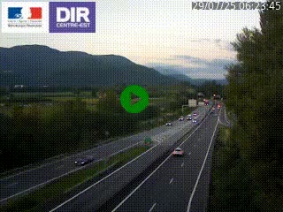 Caméra trafic à Meylan sur la Rocade-Sud de Grenoble en direction d'Aix-en-Provence