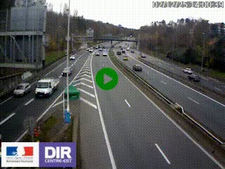 Caméra autoroute sur A6 - Valvert, près de Lyon, en direction de Paris, à hauteur de la sortie 36 Porte du Valvert