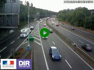 Caméra autoroute sur A6 - Valvert, près de Lyon, en direction de Paris, à hauteur de la sortie 36 Porte du Valvert