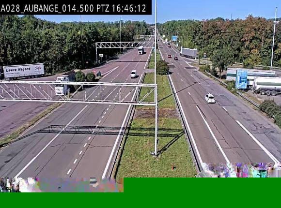 Webcam autoroute Belgique - Aubange - A28 direction Arlon - BK 14