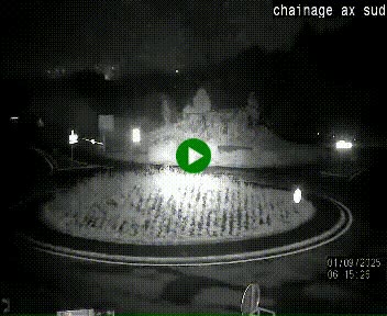 Webcam au nord d'Ax-les-Thermes au niveau de l'aire de chaînage de la N20. Vue orientée vers les Pyrénées, en direction de Pas de la Case
