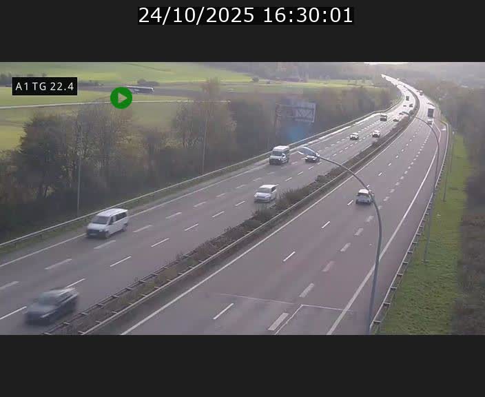 Traffic live webcam Luxembourg Flaxweiler - A1 direction Luxembourg - BK 22.4