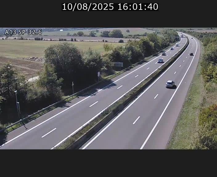 Webcam info trafic A13 à hauteur de Mondorf-les-bains. Vue orientée vers Altwies