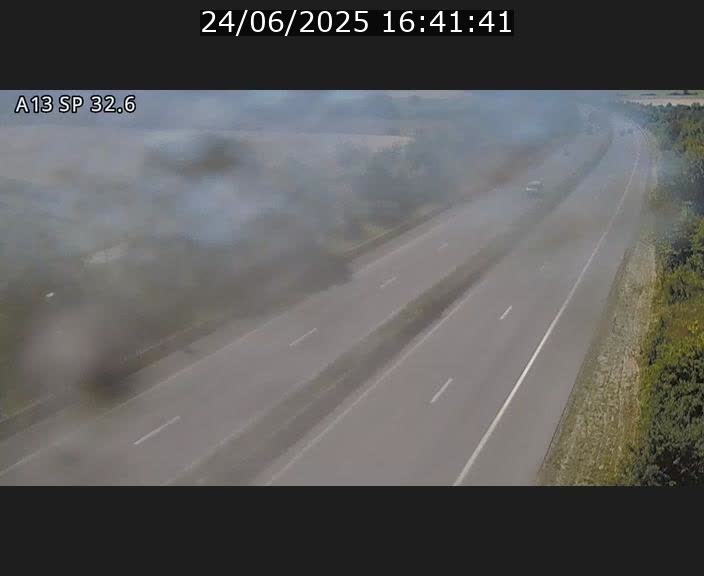 Webcam info trafic A13 à hauteur de Mondorf-les-bains. Vue orientée vers Altwies