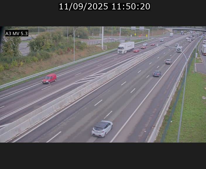 Webcam à l'Aire de Berchem au Luxembourg sur l'A3. Vue orientée vers la France