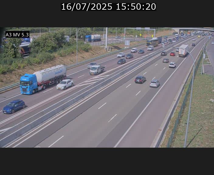 Webcam à l'Aire de Berchem au Luxembourg sur l'A3. Vue orientée vers la France
