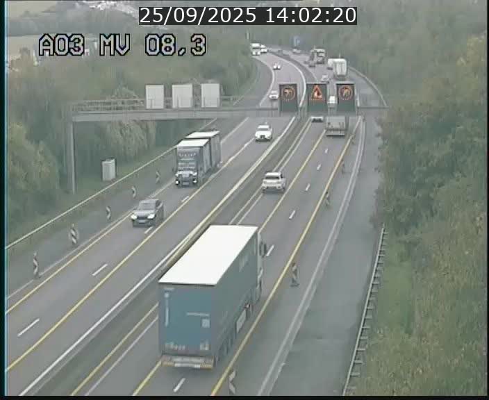 Webcam Autoroute après la Croix de Bettembourg en direction de Luxembourg sur l'A3