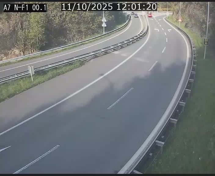 Webcam autoroute Luxembourg A7 située dans la sortie 1 Waldhof, vers la N11, avant le Tunnel Stafelter