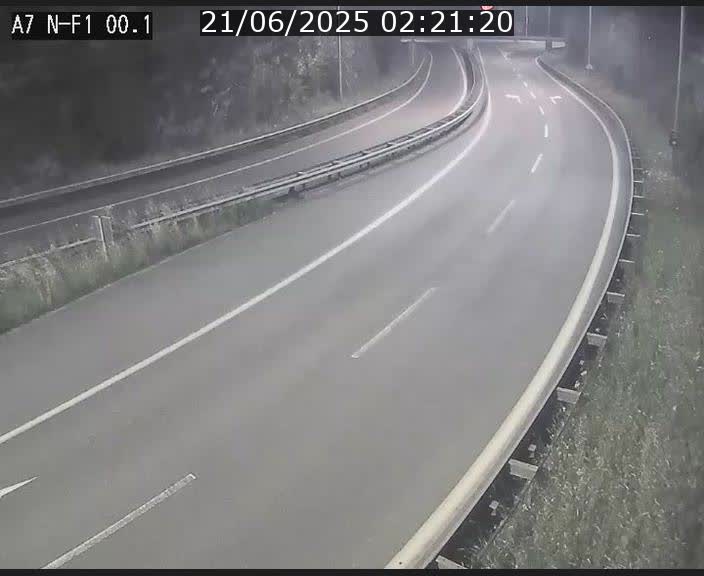 Webcam autoroute Luxembourg A7 située dans la sortie 1 Waldhof, vers la N11, avant le Tunnel Stafelter