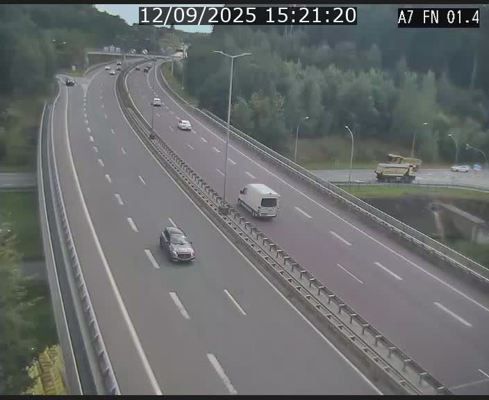 Caméra autoroute Luxembourg A7 - Tunnel Stafelter - direction Echangeur Grünewald
