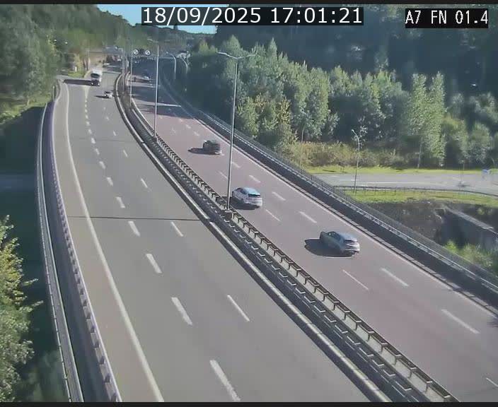 Caméra autoroute Luxembourg A7 - Tunnel Stafelter - direction Echangeur Grünewald