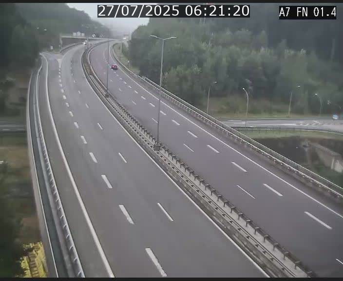 Caméra autoroute Luxembourg A7 - Tunnel Stafelter - direction Echangeur Grünewald