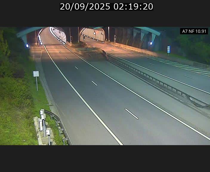 Caméra trafic Luxembourg - A7, Tunnel Gousselerbierg, entrée sud, direction Mersch