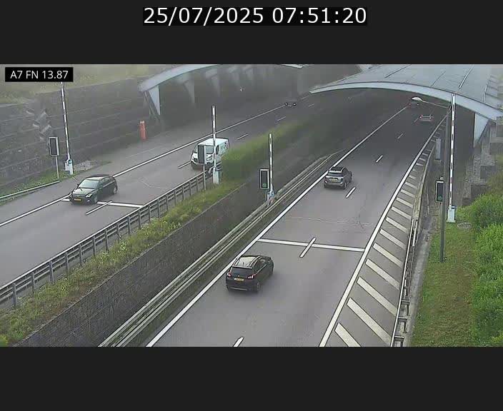 Caméra trafic Luxembourg - A7, Tunnel Gousselerbierg, entrée nord, direction Lorentzweiler