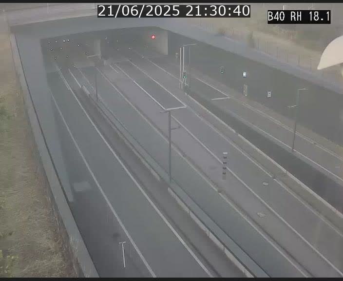 Webcam sur la route de contournement d'Esch-Belval avant le tunnel Central Gate au niveau de la porte de France et du radar fixe