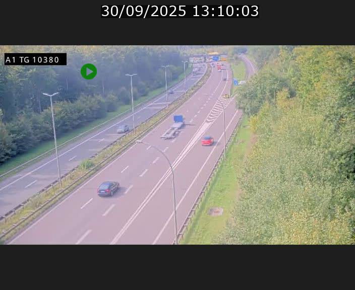 Traffic live webcam Luxembourg Senningerberg - A1 direction Luxembourg Kirchberg - BK 10.3