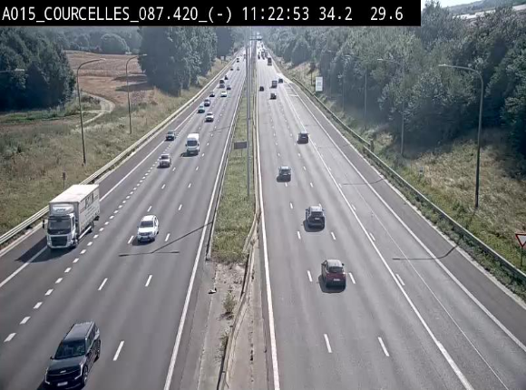 Webcam autoroute Belgique - Viesville - E42 direction Mons - BK 84.35