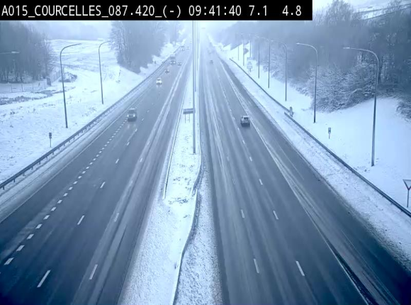 Webcam autoroute Belgique - Viesville - E42 direction Mons - BK 84.35