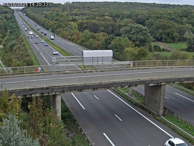 Caméra autoroute France - A31, Zoufftgen direction Luxembourg-ville, à la frontière entre la France et le Luxembourg