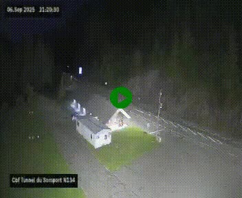 Webcam à l'entrée du tunnel du Somport, côté français, sur la N134, dans les Pyrénées, en direction de l'Espagne, à 1116 mètres d'altitude