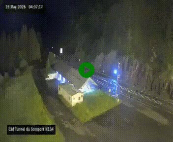 Webcam à l'entrée du tunnel du Somport, côté français, sur la N134, dans les Pyrénées, en direction de l'Espagne, à 1116 mètres d'altitude